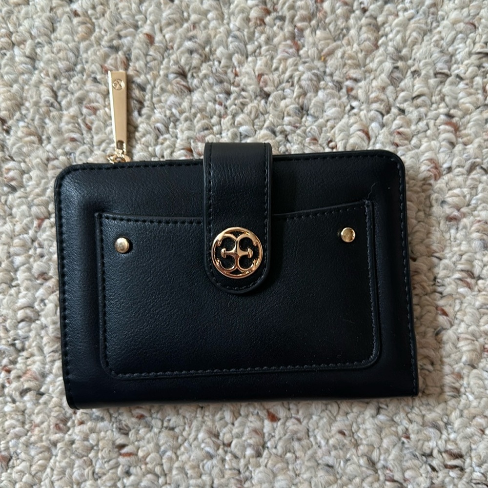 Black and rose gold wallet